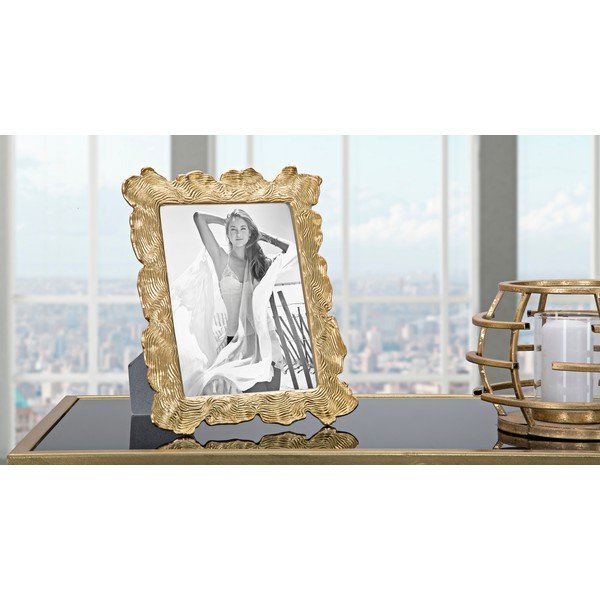 Fotorámeček ve zlaté barvě s motivem vlnovek Mauro Ferretti, 21,5 x 27 cm-image-1