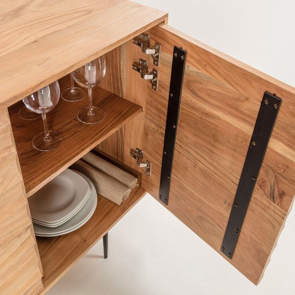 Komoda z akáciového dřeva Kave Home Delsie, 147 x 81 cm-image-1