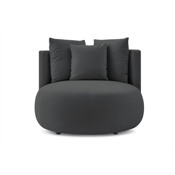 Tmavě šedé sametové křeslo Cesar – Bobochic Paris-image-3