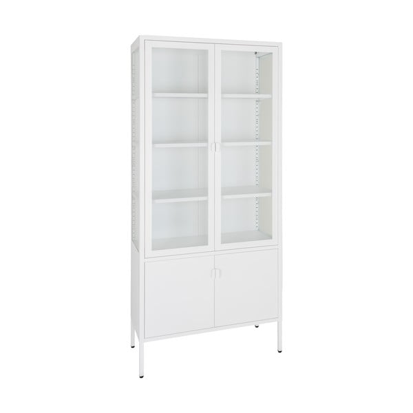 Bílá kovová vitrína 80x180 cm Brisbane – House Nordic-image-1