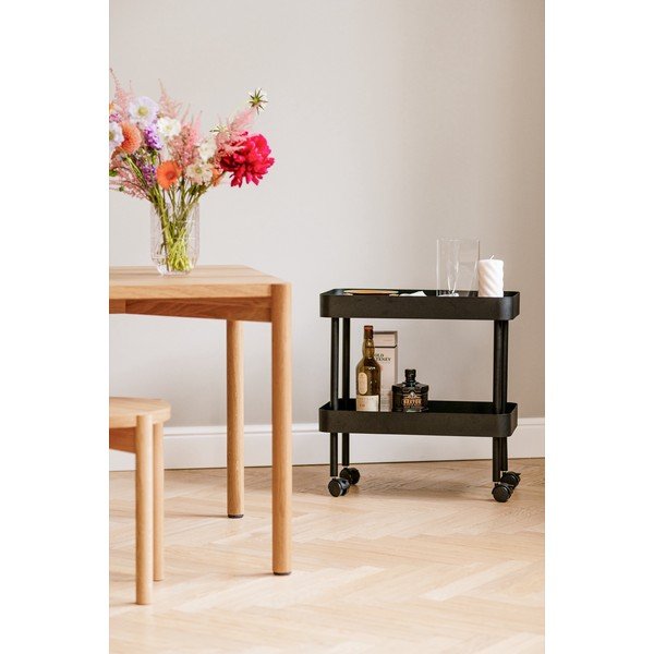 Černý kovový pojízdný regál 60x62x30 cm Nolle – noo.ma-image-1