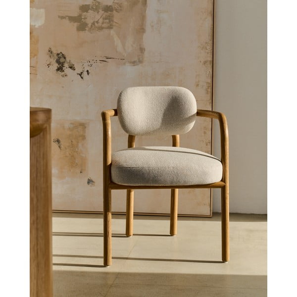 Hnědo-krémová jídelní židle Melqui – Kave Home-image-1