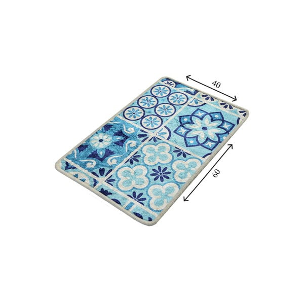 Modrá koupelnová předložka 60x40 cm Seramik - Foutastic-image-2
