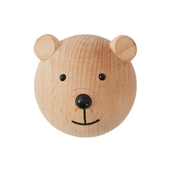 Nástěnný háček z bukového dřeva v přírodní barvě Bear – OYOY Mini