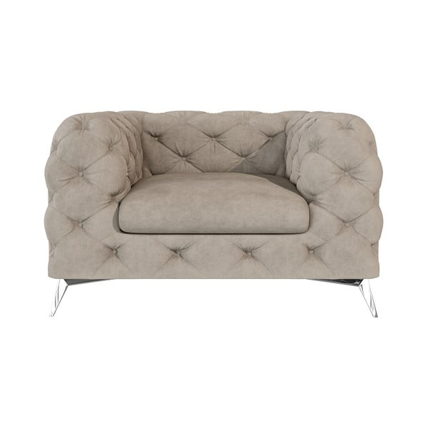 Šedobéžové sametové křeslo Chelsea – Ropez-image-2