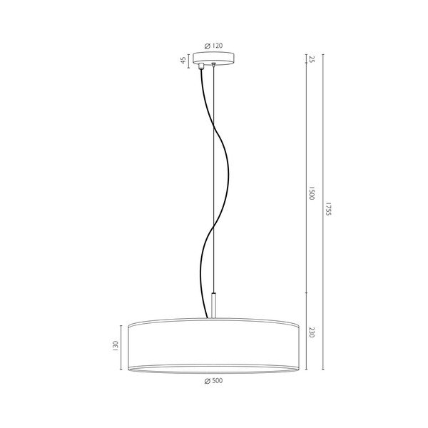 Krémové závěsné svítidlo Bulb Attack Trece-image-2