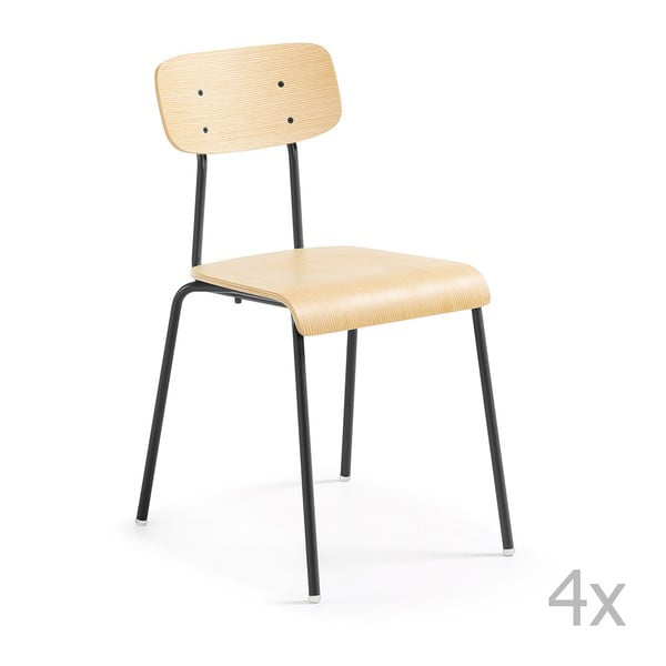 Sada 4 židlí s černou konstrukcí La Forma Klee