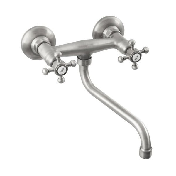 Nástěnná umyvadlová baterie v matně stříbrné barvě (1 výstup) Antea – Sapho