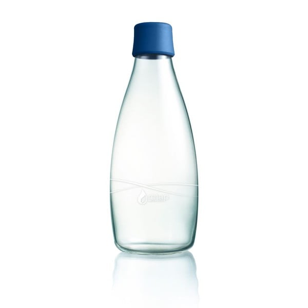 Tmavě modrá skleněná lahev ReTap, 800 ml