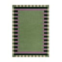 Zeleno-fialový ručně tkaný vlněný koberec 160x230 cm Kai Wool Border – Flair Rugs
