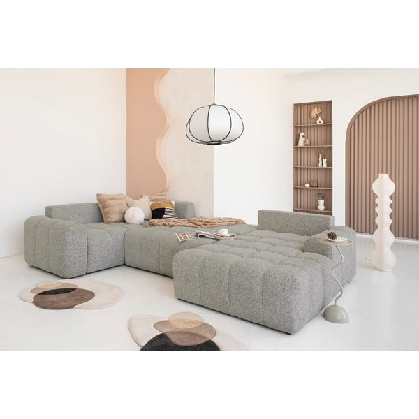 Světle hnědá rozkládací modulární rohová pohovka s úložným prostorem (levý roh) Lulu – Miuform-image-1