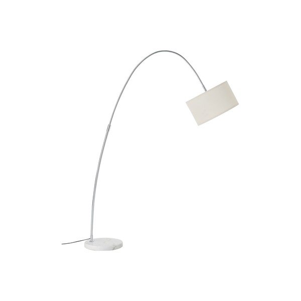 Bílá látková stojací lampa s ohybatelnou konstrukcí (výška 145 cm) Arc – Ellos Home