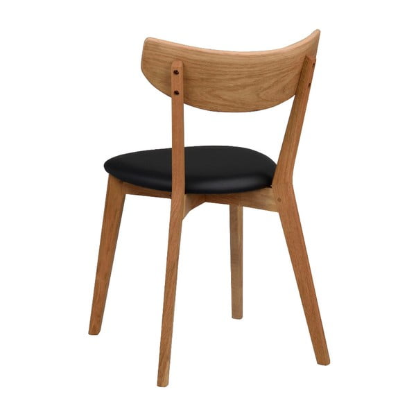 Hnědá dubová jídelní židle s černým sedákem Rowico Ami-image-4