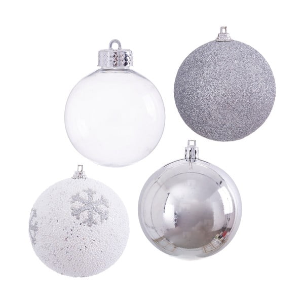 Sada 16 vánočních ozdob ve stříbrné barvě Unimasa Foam, ø 6 cm-image-1