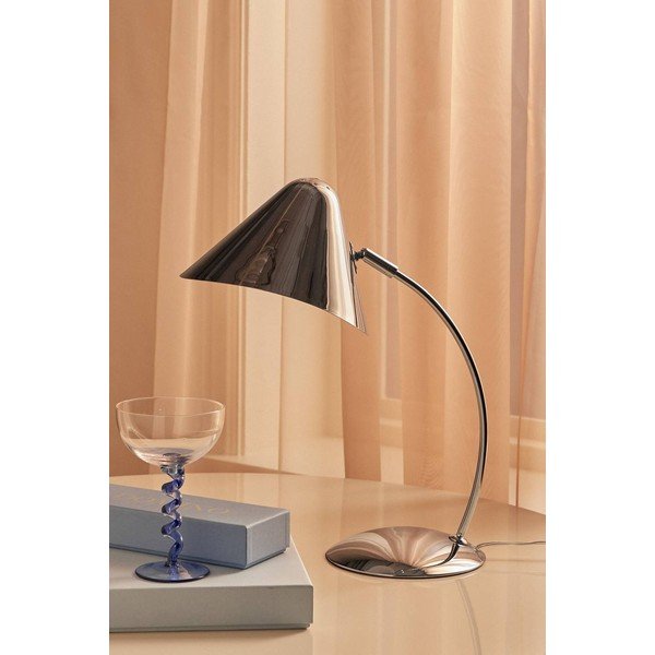 Ocelová stolní lampa s ohybatelnou konstrukcí v leskle stříbrné barvě (výška 40 cm) Nathan – Ellos Home-image-2