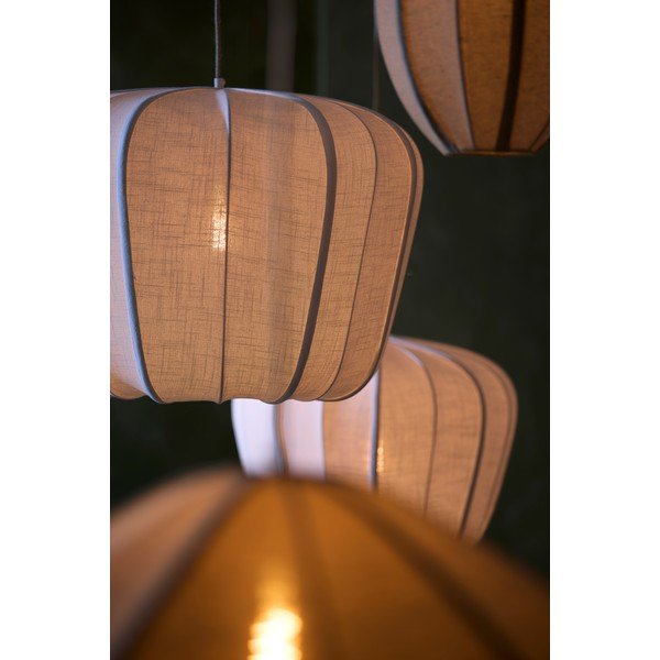 Krémové závěsné svítidlo s textilním stínidlem Zubedo – Light & Living-image-1