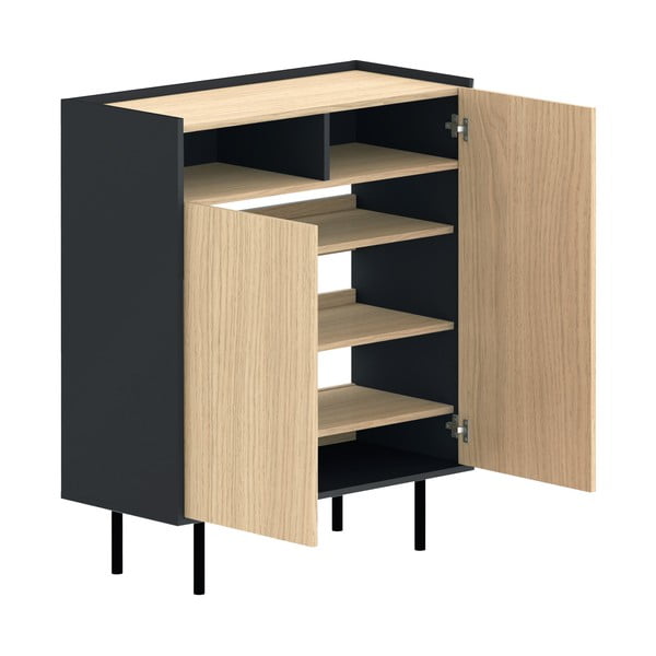 Botník v dekoru dubu v černo-přírodní barvě Sienna – TemaHome-image-2