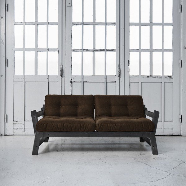 Rozkládací pohovka Karup Step Black/Choco Brown-image-1