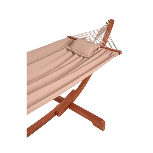 Zahradní houpací lehátko na konstrukci z eukalyptového dřeva Garden Pleasure Hammock Madeira-image-1