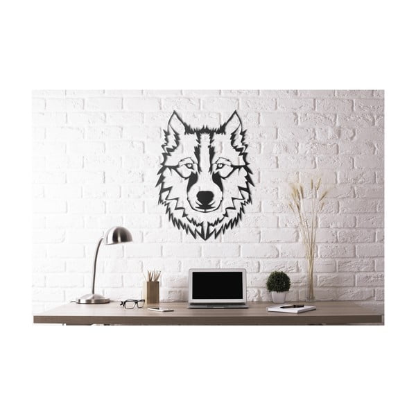 Nástěnná kovová dekorace Head Of The Wolf, 50 x 40 cm