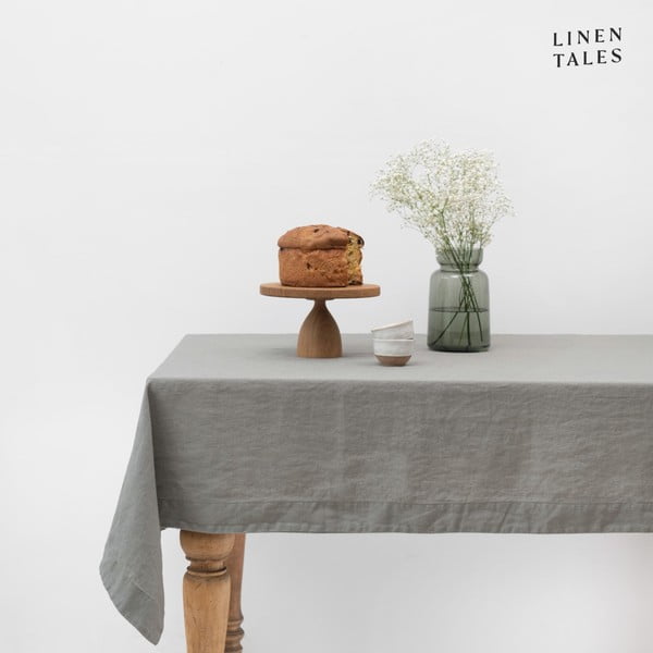 Lněný ubrus 140x140 cm Khaki – Linen Tales-image-2