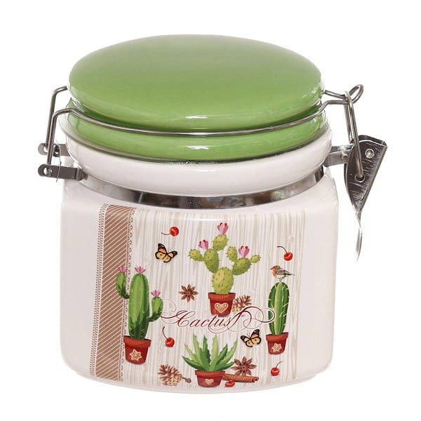 Keramická uzavíratelná dóza Kasanova Cactus, 850 ml