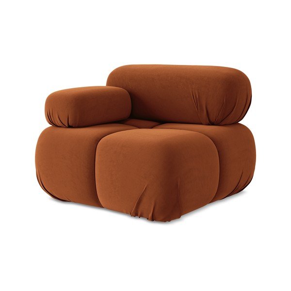 Oranžový sametový modul pohovky (levý roh) Lokua – Makamii-image-1