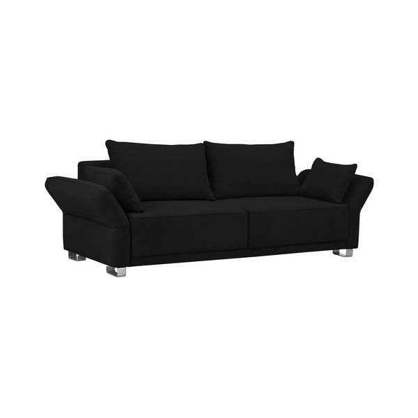 Černá rozkládací pohovka s úložným prostorem Windsor & Co Sofas Casiopeia, 245 cm-image-2