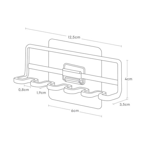 Bílý samodržící kovový držák na zubní kartáčky Film Hook – YAMAZAKI-image-4