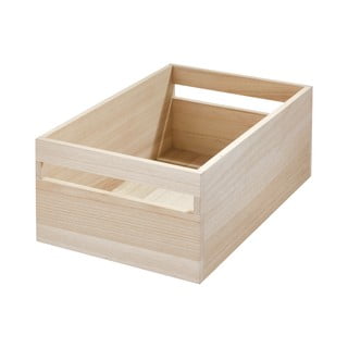 Úložný box ze dřeva paulownia iDesign Eco Handled, 25,4 x 38 cm