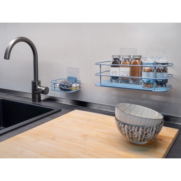 Světle modrá samodržící kovová mýdlenka Grena – Compactor-image-3