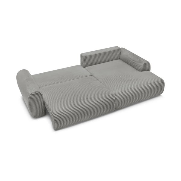 Tmavě šedá manšestrová rozkládací rohová pohovka (pravý roh) Lucien – Bobochic Paris-image-4