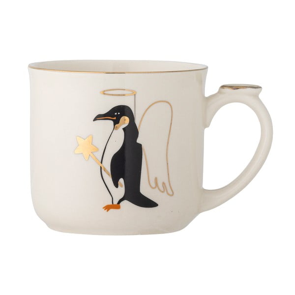 Krémový hrnek s vánočním motivem se sítkem z kameniny 300 ml Valentin – Bloomingville-image-3