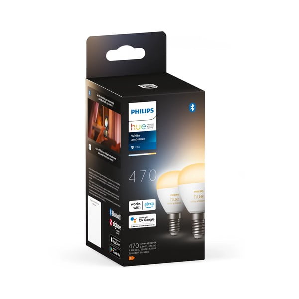Smart žárovky v sadě 2 ks E14, 5 W White ambiance – Philips Hue-image-2