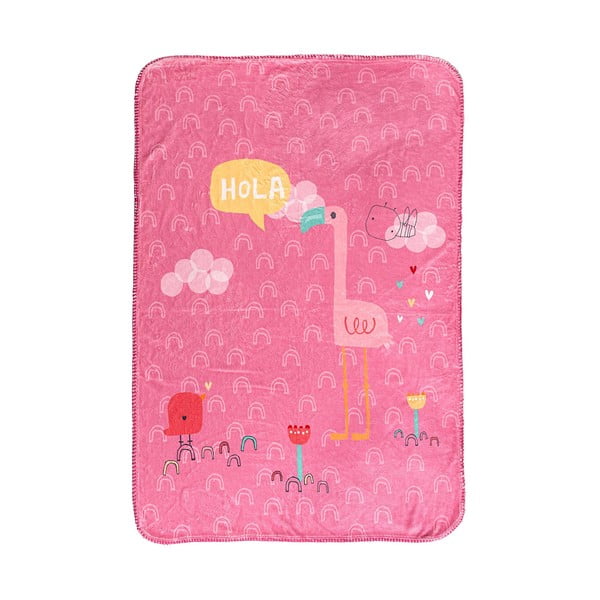 Růžová dětská deka z mikrovlákna 140x110 cm Hola – Moshi Moshi