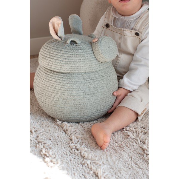 Světle šedý látkový dětský koš na hračky ø 25x30 cm Henry the Hippo – Lorena Canals-image-2