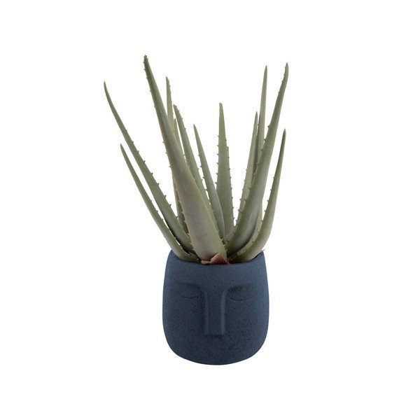 Tmavě modrý keramický květináč PT LIVING Face, ø 12,5 cm-image-2