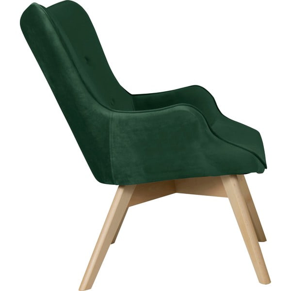 Tmavě zelené sametové křeslo Niko – Ropez-image-3