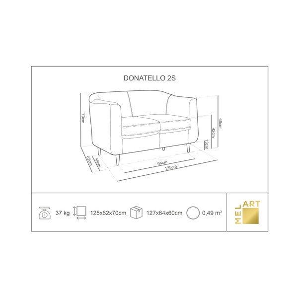 Šedá sametová pohovka Kooko Home Glam, 125 cm-image-1