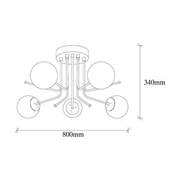 Bílé/v mosazné barvě stropní svítidlo se skleněným stínidlem 80x80 cm Daisy – Opviq lights-image-3