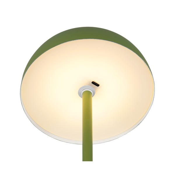 Zelená LED stolní lampa s kovovým stínidlem (výška 21 cm) Munoz – Trio-image-4