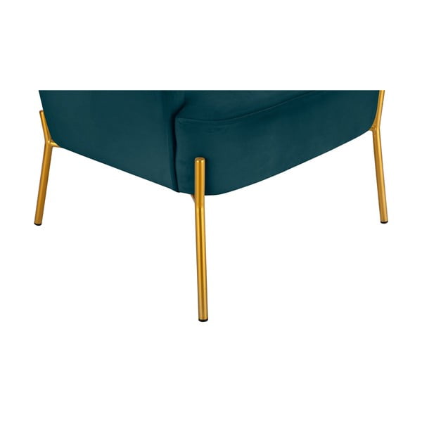 Zelenomodré sametové křeslo Runa - Støraa-image-3