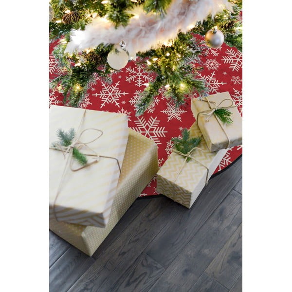 Bavlněný koberec pod vánoční stromeček Butter Kings Freezy Snowflakes, ø 130 cm-image-1