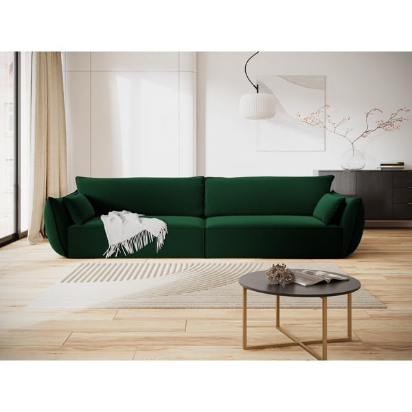 Tmavě zelená sametová pohovka 248 cm Vanda – Mazzini Sofas-image-1