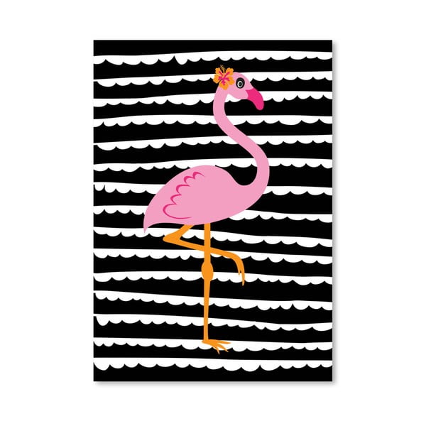 Plakát Striped Flamingo