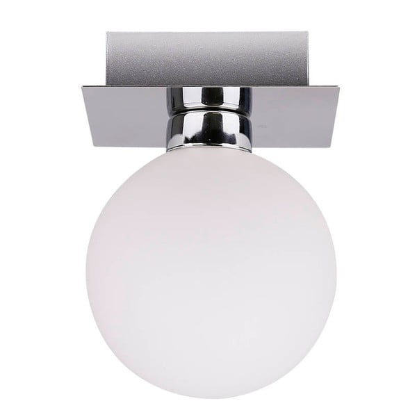 Stropní svítidlo ve stříbrné barvě se skleněným stínidlem 10x10 cm Oden – Candellux Lighting