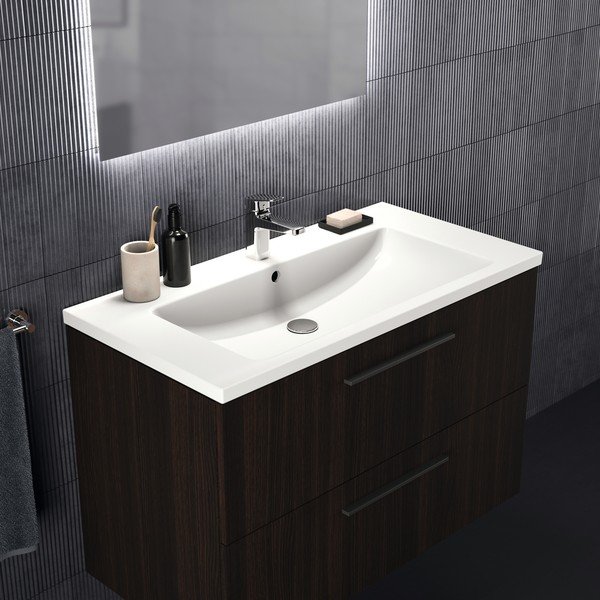 Tmavě hnědá závěsná skříňka pod umyvadlo v dekoru dubu 100x63 cm i.Life B – Ideal Standard-image-1