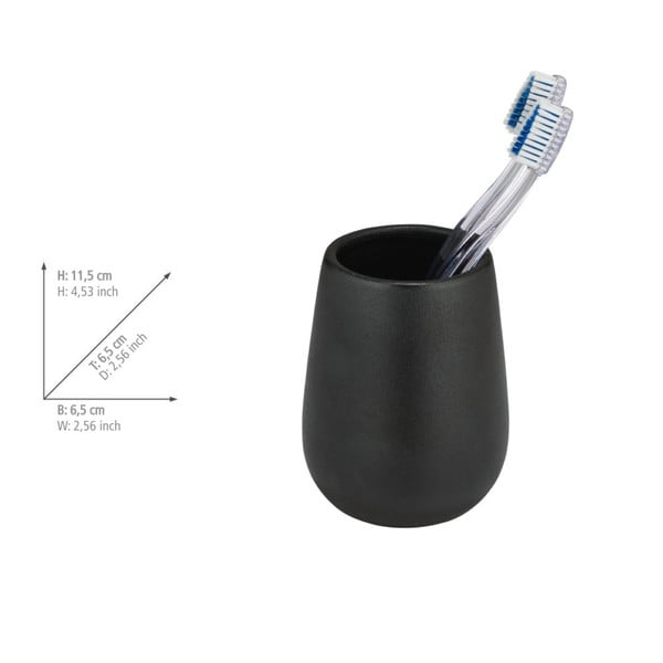 Černá keramická sada doplňků do koupelny Nerno – Wenko-image-3