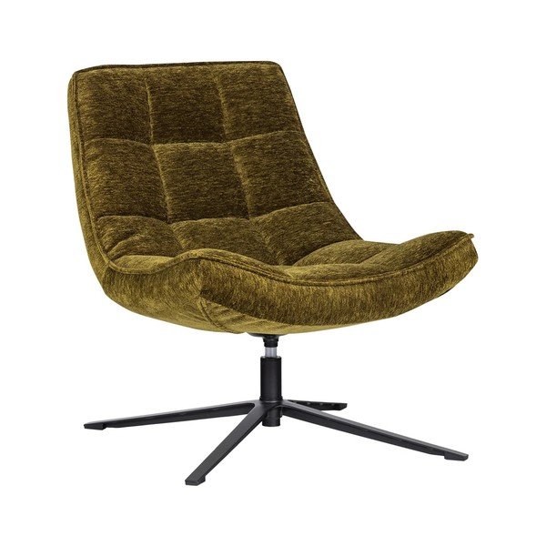 Zelené otočné žinylkové křeslo Maudi – WOOOD