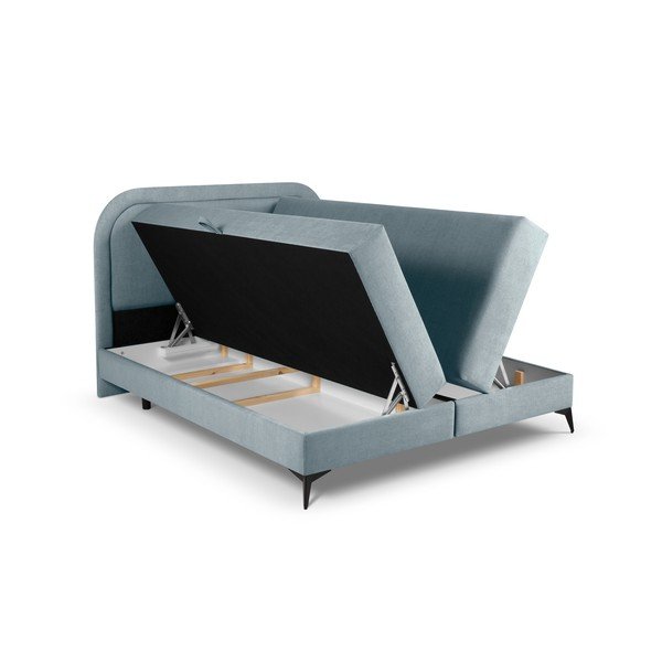 Světle modrá boxspring postel s úložným prostorem 180x200 cm Eclipse – Cosmopolitan Design-image-4